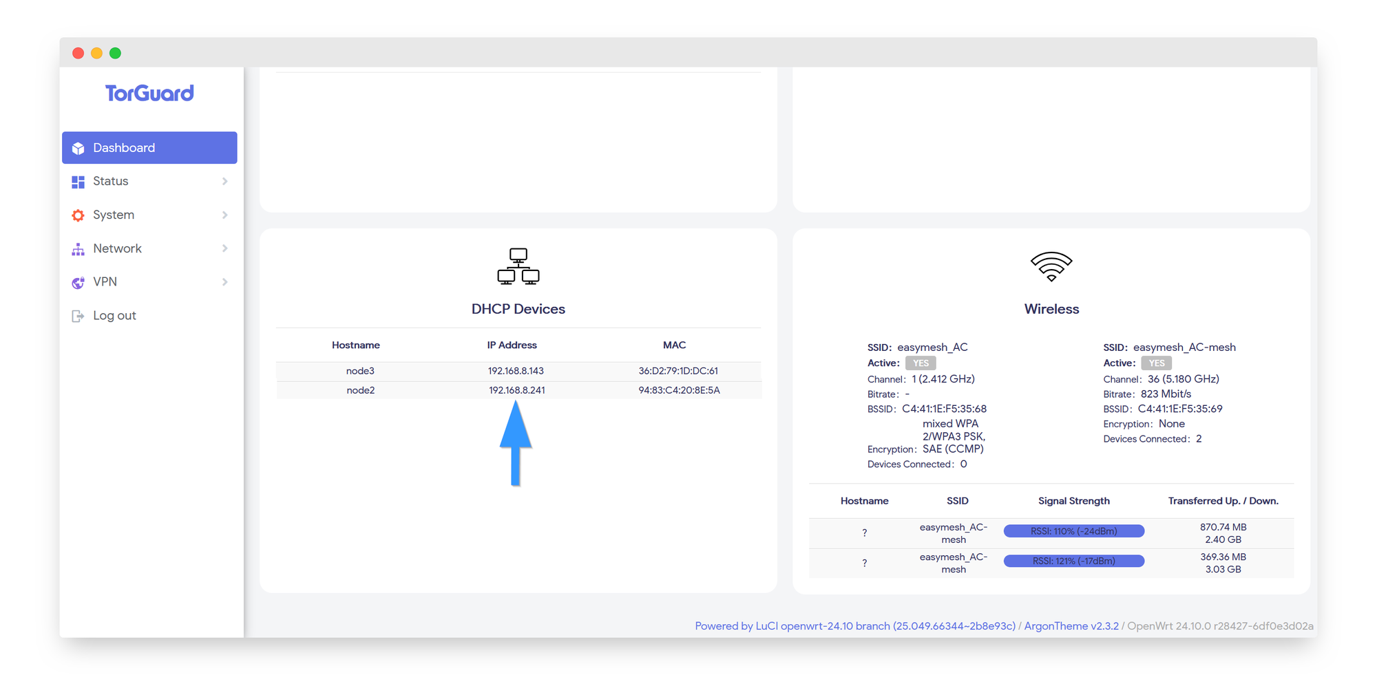 DHCP Devices List