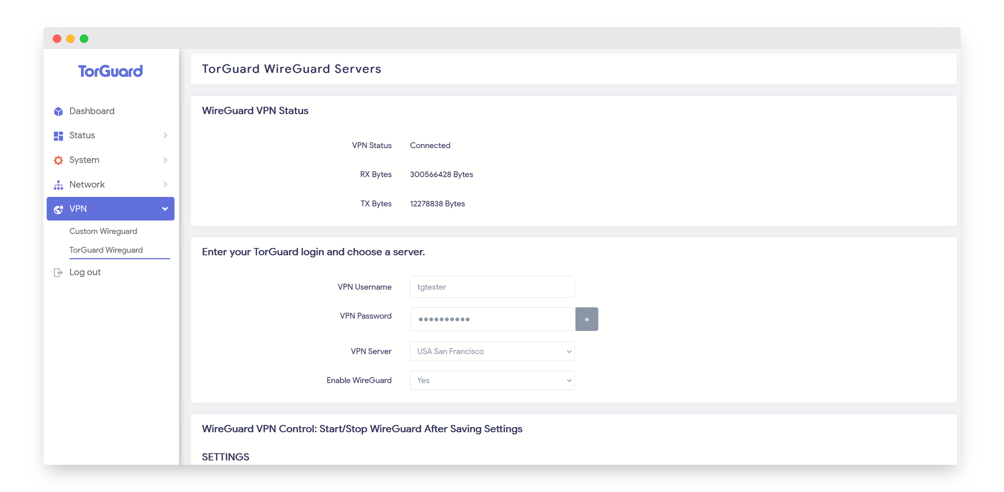 TorGuard WireGuard Configuration