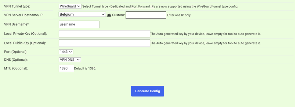 WireGuard Config Generator